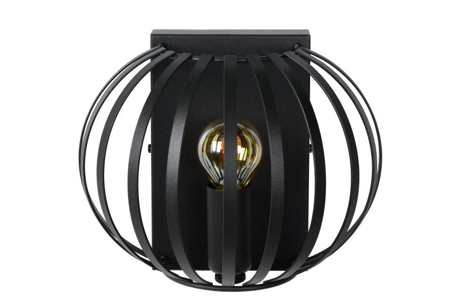 Lucide MANUELA - Wall light - 1xE14 - Black - turned off